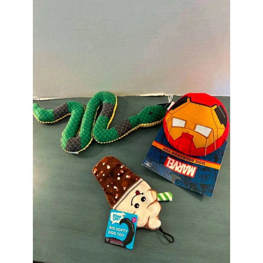 Bark Marvel Play On Dog Toy Bundle OS Multicolor‎ New Squeaker Plush Lot 6pc